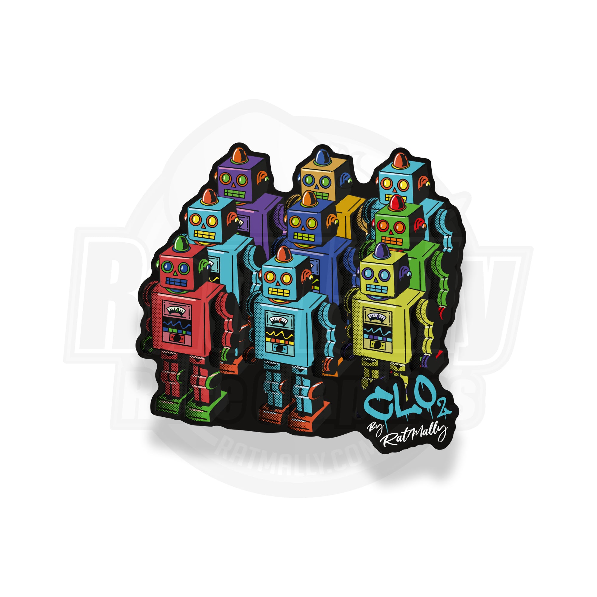 Robot Army Stickers x2