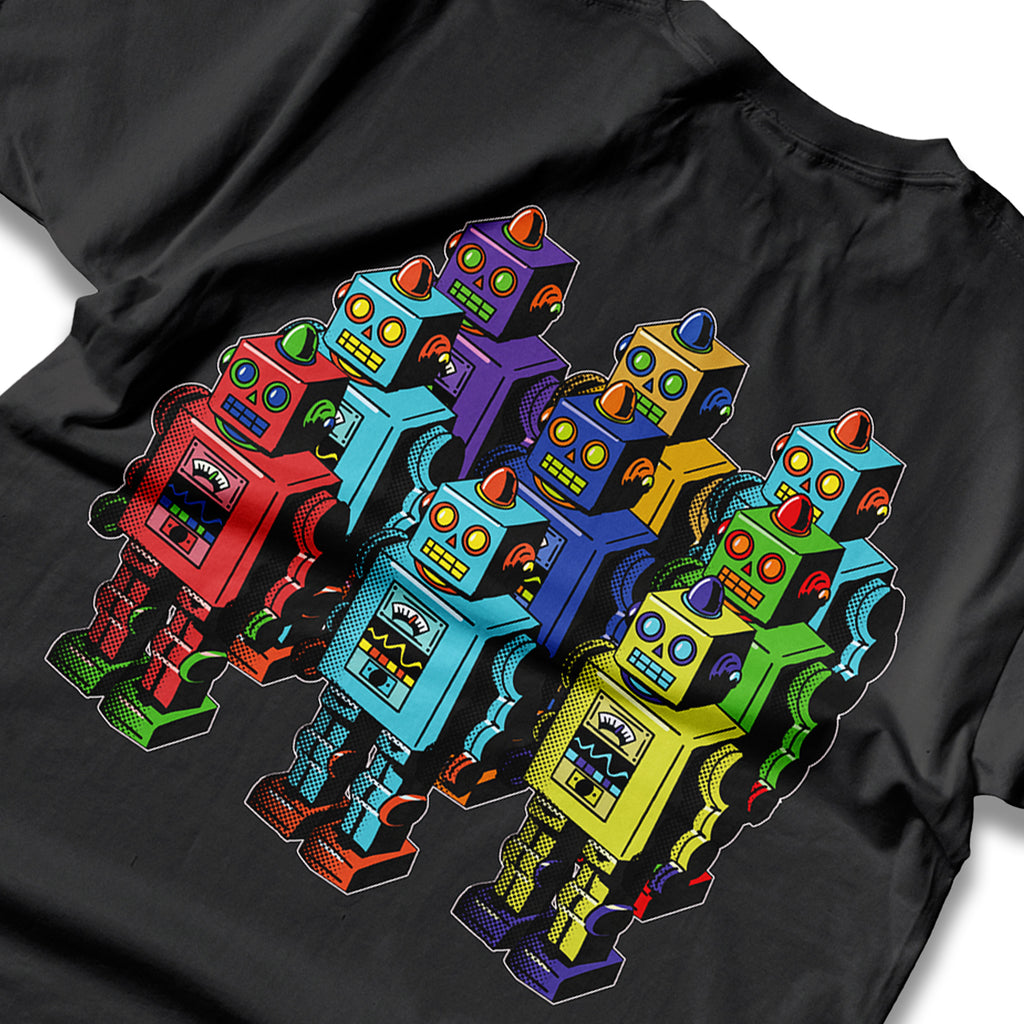 Robot Army Tee from Clothing Dioxide - Unisex Black T-shirts, designed to be different.