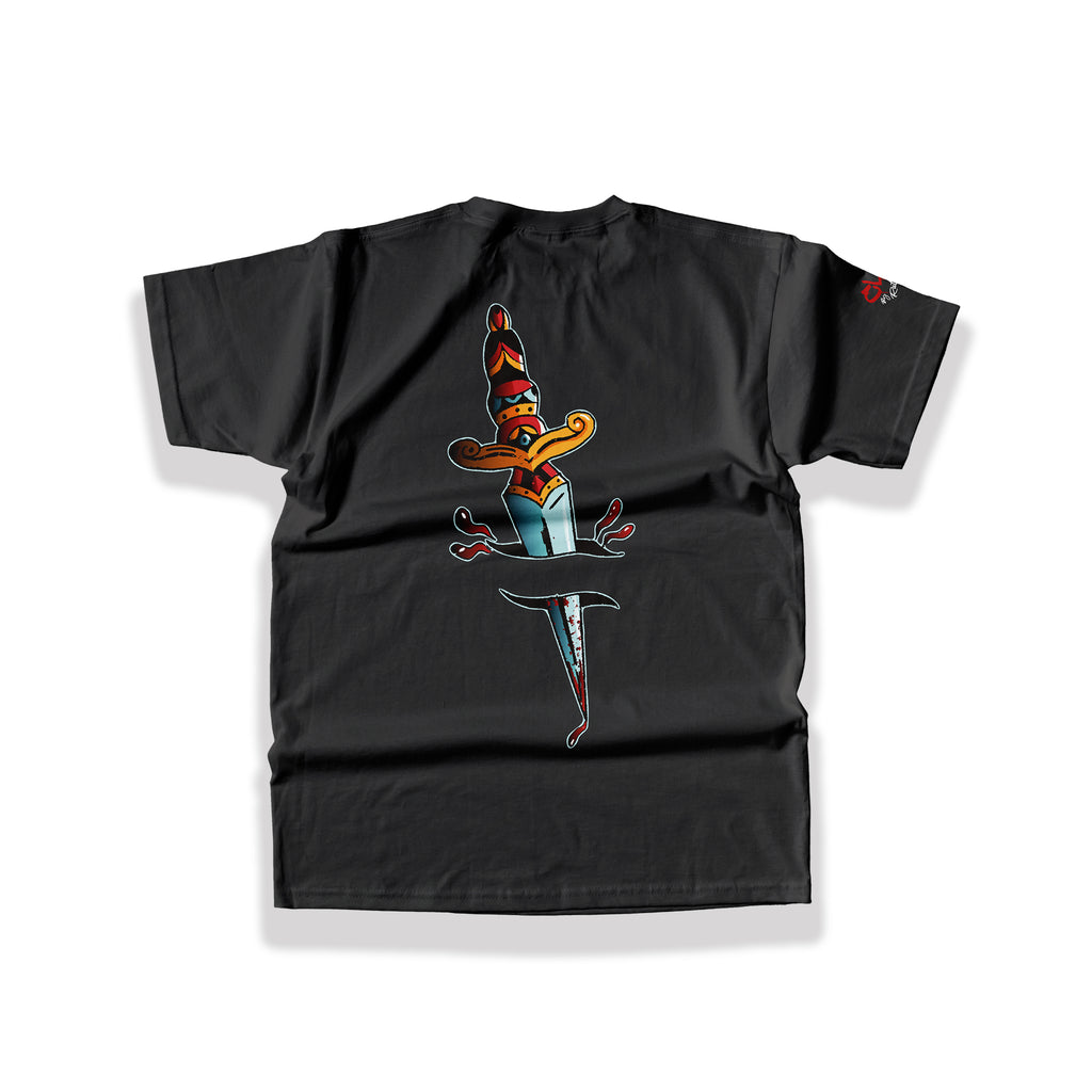 The Dagger Tee design is based on a traditional tattoo-style dagger from Clothing Dioide. Streetwear, urban designs