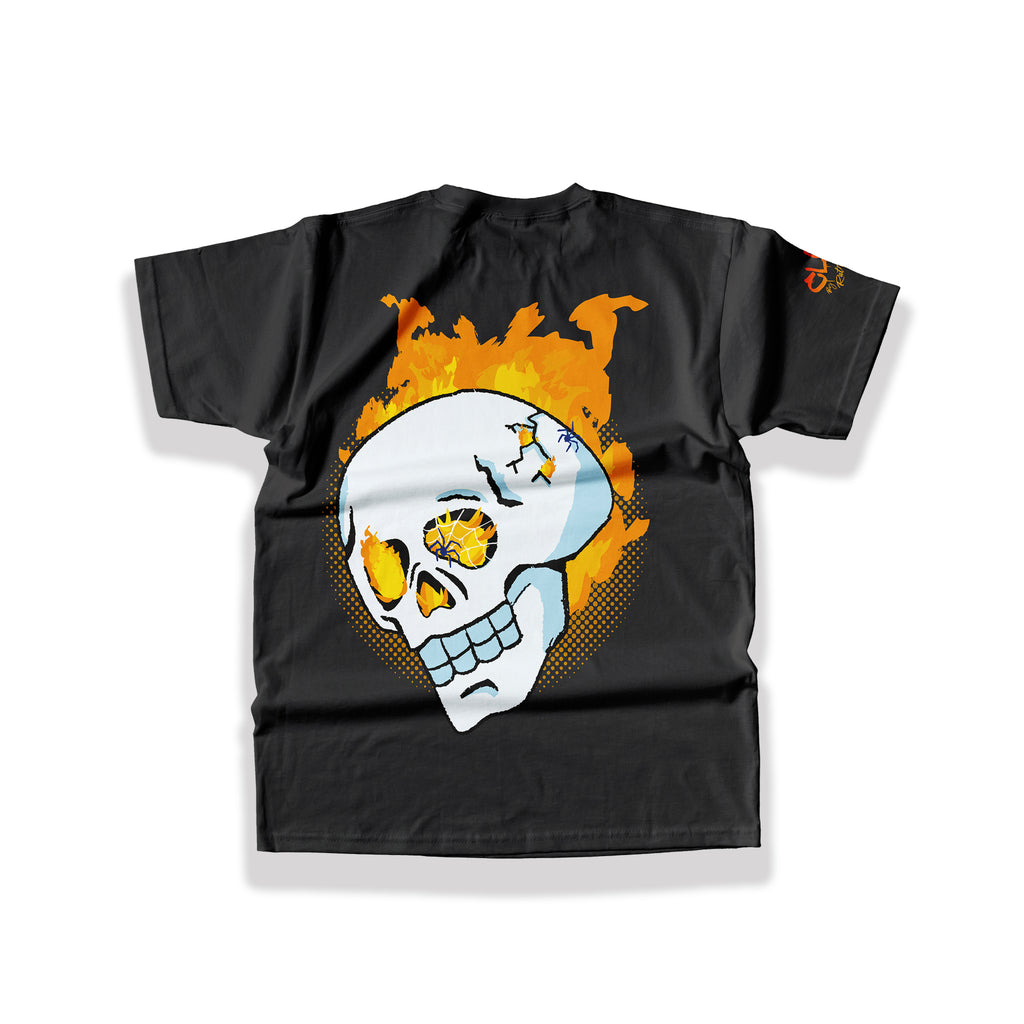 The Flaming Skull Tee from Clothing Dioxide. The Flaming Skull T-Shirt brings heat with bold street graphics on a premium unisex heavyweight tee.