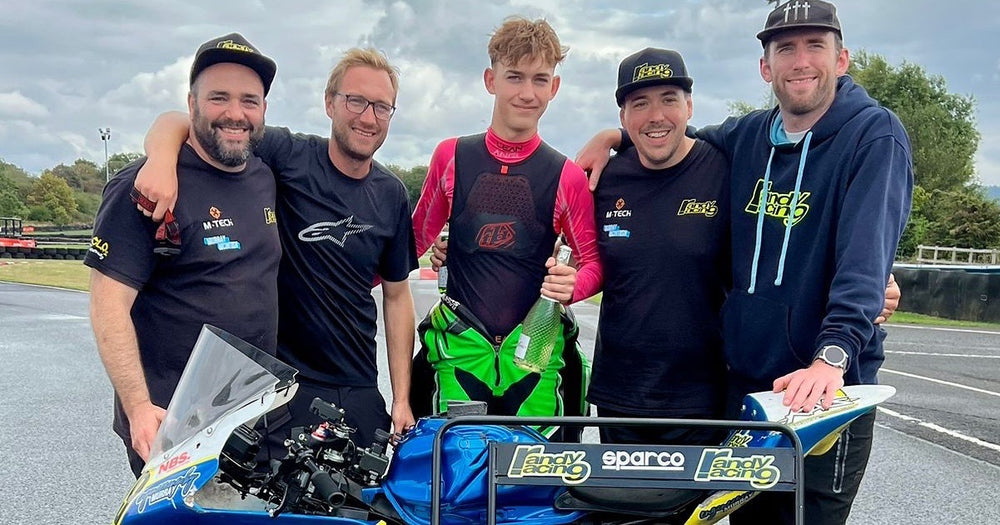 RatMally brand ambassador Nick Round competing in the NBS 125 National Endurance 24-hour motorcycle race at Teesside Autodrome.